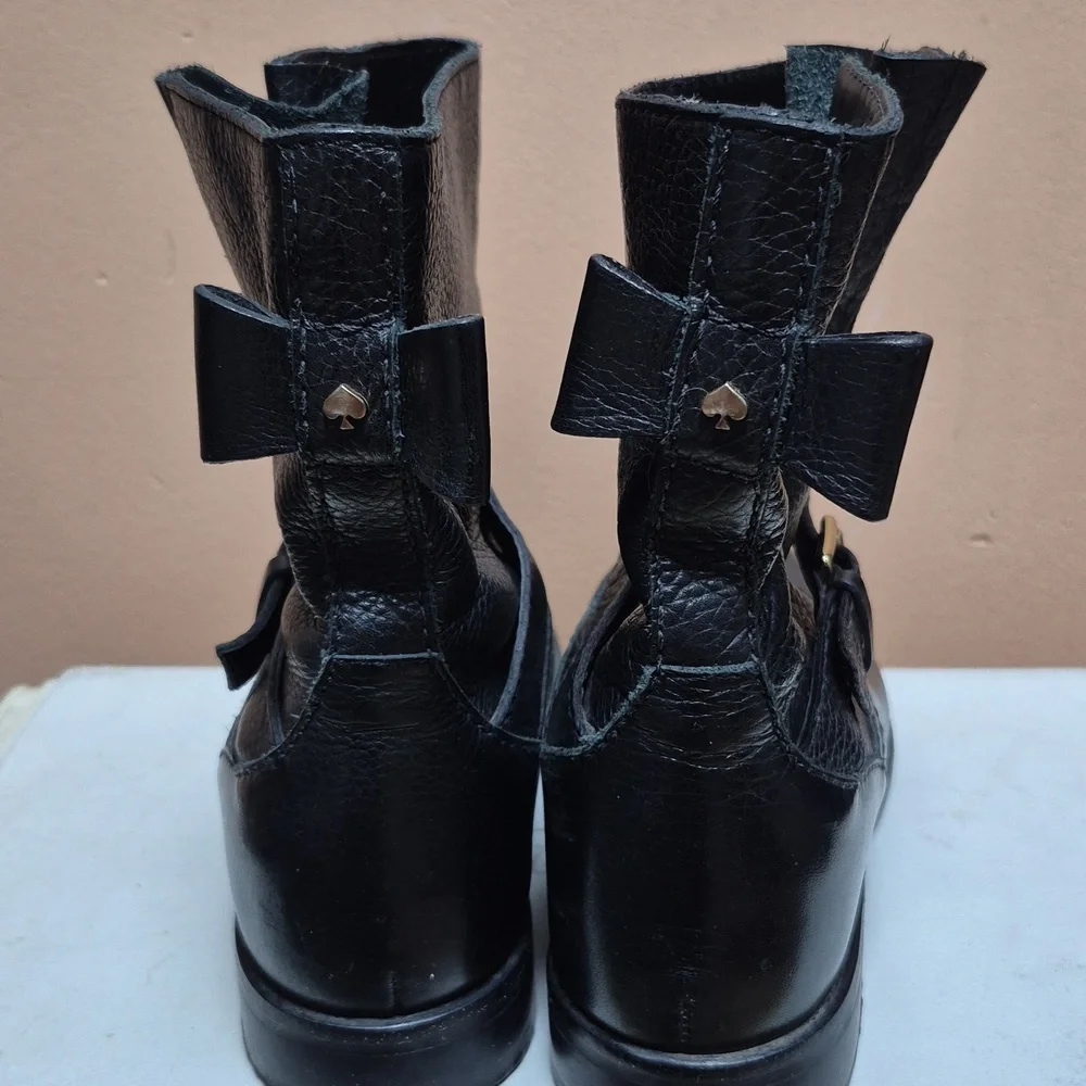 KATE SPADE- LEATHER ANKLE BOOTIES - Picture 4 of 9